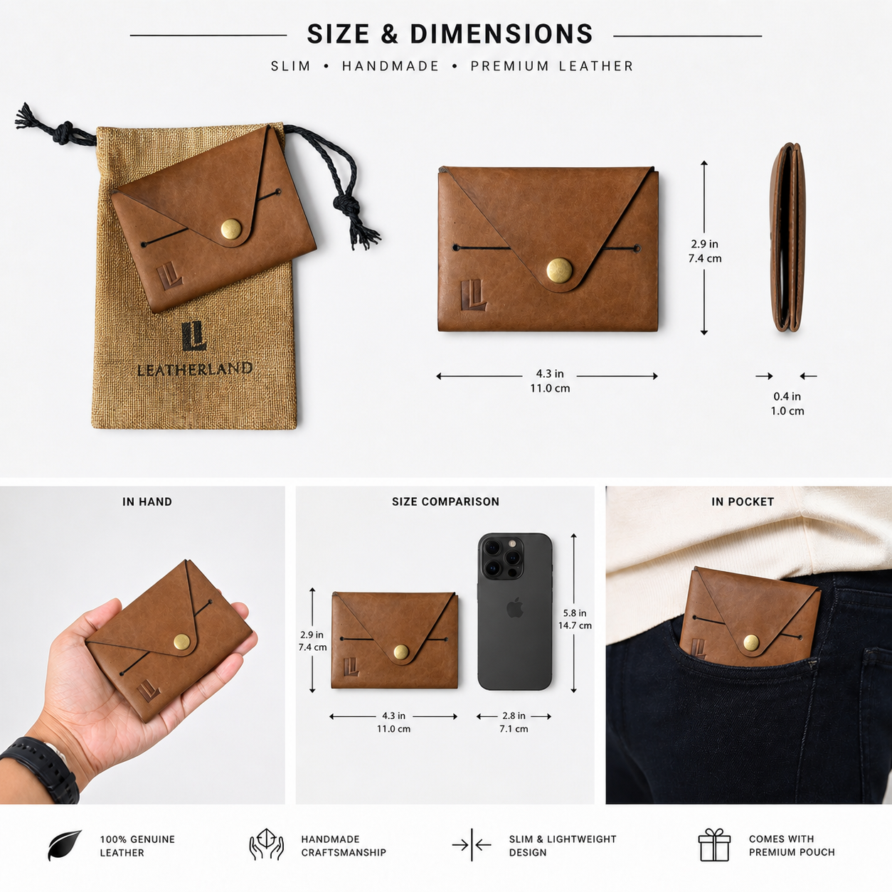 LeatherLand Envelope Card Wallet