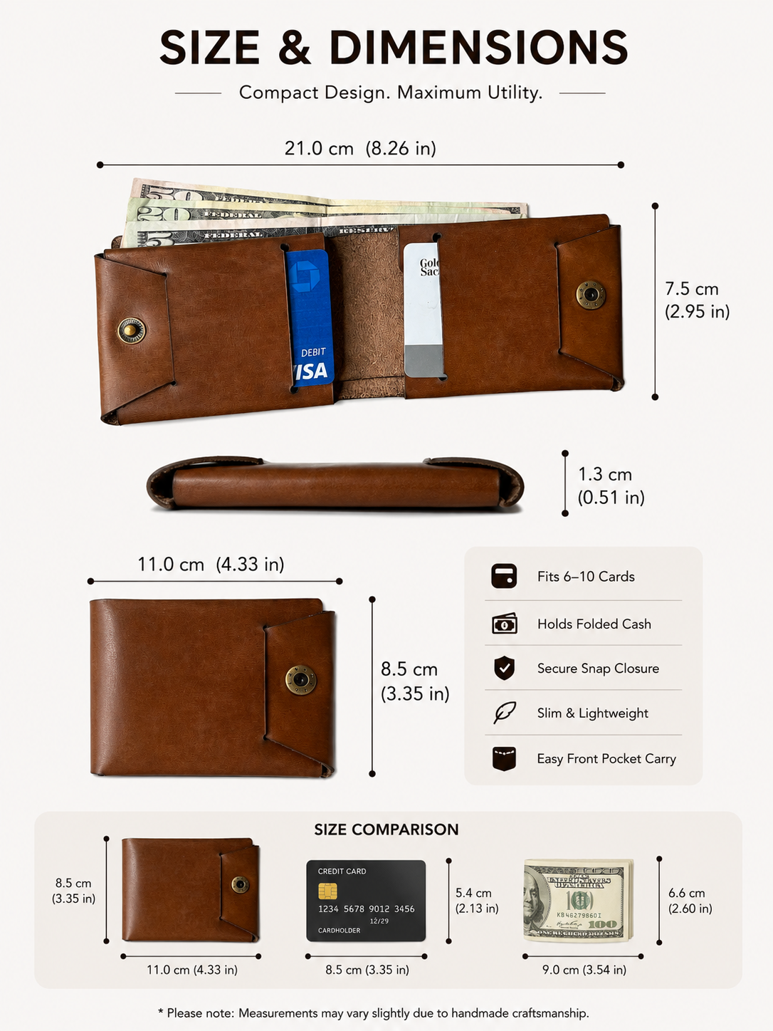 LeatherLand Unstitched Bi-Fold Wallet