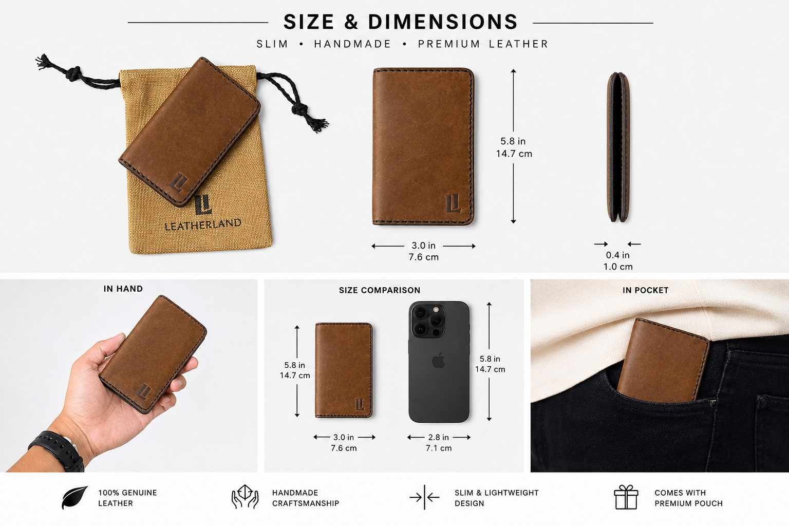 LeatherLand Mini Long Wallet